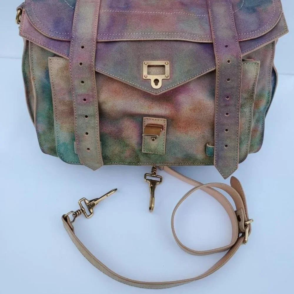 Proenza Schouler PS1 bag suede rainbow red pink green blue yellow orange purple - Picture 7 of 14